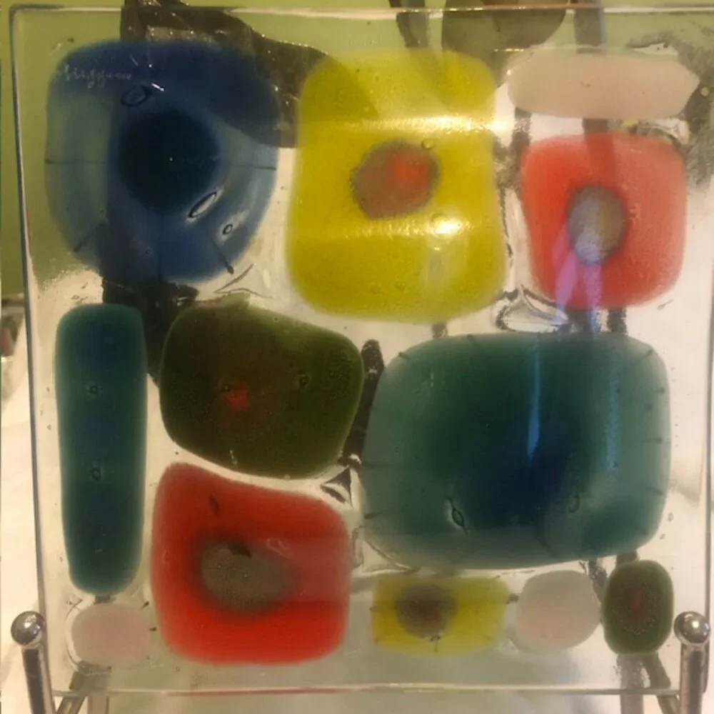 Beautiful Fused Art Glass Square Bowl - Picture 2 of 5